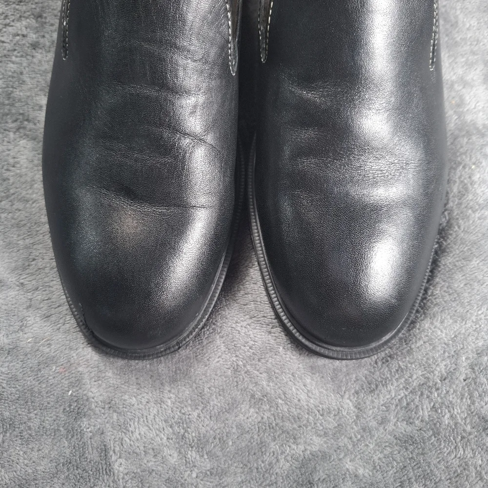 Hush Puppies Bailey Slip-On Loafers, Black Leather, Women's 9.5 M